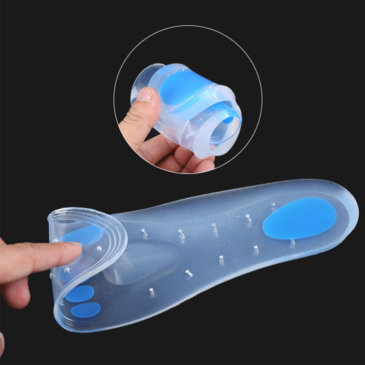 1 Pair Transparent Cushioning Silica Gel Insoles Size: 44-46yards, Size: 44-46yards