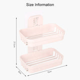 Wall Hanging Traceless Double-deck PP Soap Holder Bathroom Storage Shelf