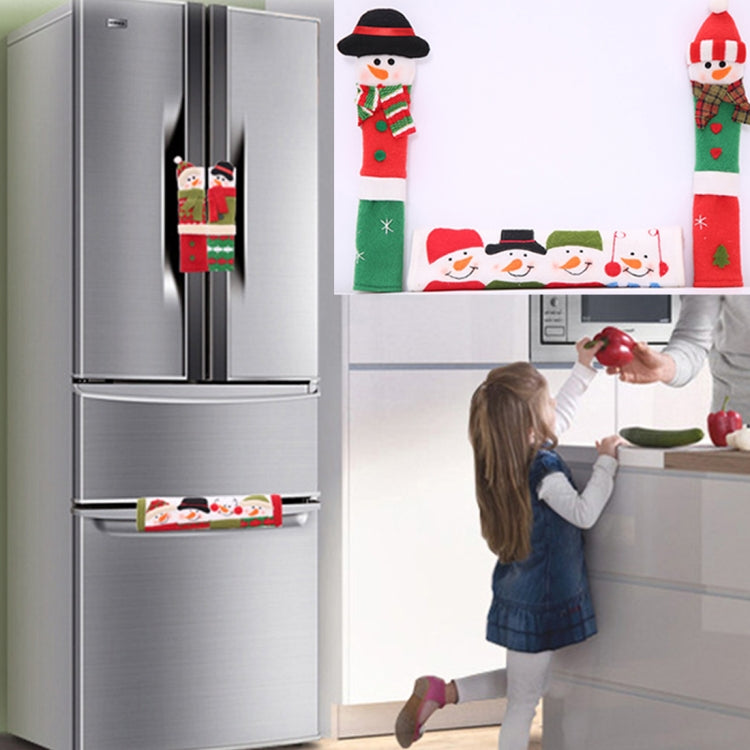 3 in 1 Christmas Style Cloth Fridge Microwave Oven Door Handle Cover Set, Size: 23*14cm, 3 in 1 Set 3 in 1 Set