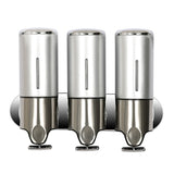 Triple Hotel Shower Manual Dispenser Wall Mounted Washing Liquid Shampoo Soap Bottle, Capacity: 1200ml, 1200ml/White, 1200ml/Black, 1200ml/Gold, 1200ml/Red, 1200ml/Silver, 1200ml/Transparent