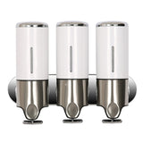 Triple Hotel Shower Manual Dispenser Wall Mounted Washing Liquid Shampoo Soap Bottle, Capacity: 1200ml, 1200ml/White, 1200ml/Black, 1200ml/Gold, 1200ml/Red, 1200ml/Silver, 1200ml/Transparent