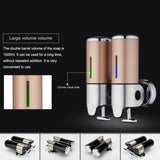 Triple Hotel Shower Manual Dispenser Wall Mounted Washing Liquid Shampoo Soap Bottle, Capacity: 1200ml, 1200ml/White, 1200ml/Black, 1200ml/Gold, 1200ml/Red, 1200ml/Silver, 1200ml/Transparent
