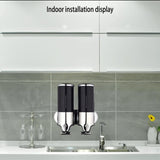 Triple Hotel Shower Manual Dispenser Wall Mounted Washing Liquid Shampoo Soap Bottle, Capacity: 1200ml, 1200ml/White, 1200ml/Black, 1200ml/Gold, 1200ml/Red, 1200ml/Silver, 1200ml/Transparent