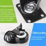 2 PCS 2 inch Furniture Cabinet Coffee Table Silent Universal Brake Wheel, 2 inch Universal Brake Wheel