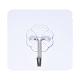 10pcs PVC + Stainless Steel Thick Plum Shape Seamless Adhesive Hook Waterproof Transparent Strong Stick Hook Kitchen Wall Mount, Thick