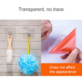 10pcs PVC + Stainless Steel Thick Plum Shape Seamless Adhesive Hook Waterproof Transparent Strong Stick Hook Kitchen Wall Mount, Thick