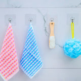 10pcs PVC + Stainless Steel Thick Plum Shape Seamless Adhesive Hook Waterproof Transparent Strong Stick Hook Kitchen Wall Mount, Thick