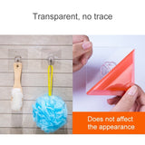 10pcs PVC + Stainless Steel Thin Plum Shape Seamless Adhesive Hook Waterproof Transparent Strong Stick Hook Kitchen Wall Mount, Thin