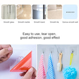 10pcs PVC + Stainless Steel Thin Plum Shape Seamless Adhesive Hook Waterproof Transparent Strong Stick Hook Kitchen Wall Mount, Thin