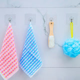 10pcs PVC + Stainless Steel Thin Plum Shape Seamless Adhesive Hook Waterproof Transparent Strong Stick Hook Kitchen Wall Mount, Thin