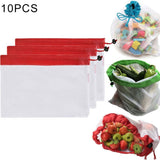 10 PCS Double-Stitched Strength Reusable Fruit Sandwich Pouch Mesh Storage Bags, Size: 30cm x 43cm, Random Color Delivery, Size: 30cm x 43cm