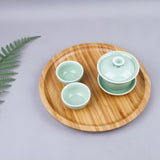 Household Creative Simple Round Bamboo Tea Tray Mini Tea Table, Diameter: 20cm, Diameter: 20cm