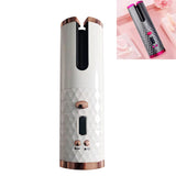 USB Charging Automatic Hair Curler Portable Mini Wireless Multi-function Curling Iron with LCD Display White