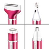 4 In 1 USB Rechargeable Vibrissa Eyebrows Trimmer Body Hair Denuding Machine Set with USB Cable, 4 In 1