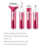 4 In 1 USB Rechargeable Vibrissa Eyebrows Trimmer Body Hair Denuding Machine Set with USB Cable, 4 In 1