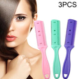 3pcs Hair Tools Double-sided Knife Hair Comb Hair Bangs Trimmer Thinning Device Hair Clipper, Random Color Delivery, 10 PCS Random Color Delivery
