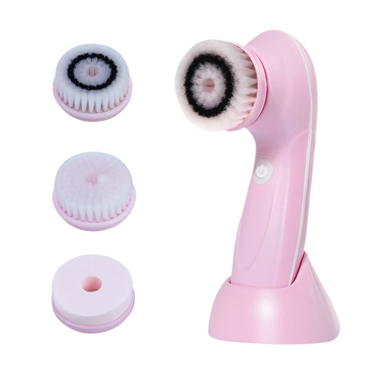 3 in 1 USB Charging Electronic Cleaning Face Beauty Instrument Pores Nose Blackhead Facial Cleansing Brush, 3 in 1 3 in 1 Pink