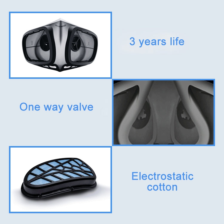 Silicone Protective Reusable PM2.5 KN95 Respirator Mask Replaceable Filter Antivirus Anti-fog Face Mask, Reusable PM2.5 KN95