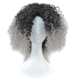 T191006 European and American Wig Headgear with Short and Small Curly Hair for Women Light Grey