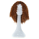 T191006 European and American Wig Headgear with Short and Small Curly Hair for Women Light Brown