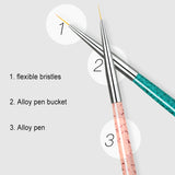 3PCS Nail Drawing Pen Dotting Tools Drawing Pen Carved Tool Nail Art Accessories Brushes Nail Pencil Set