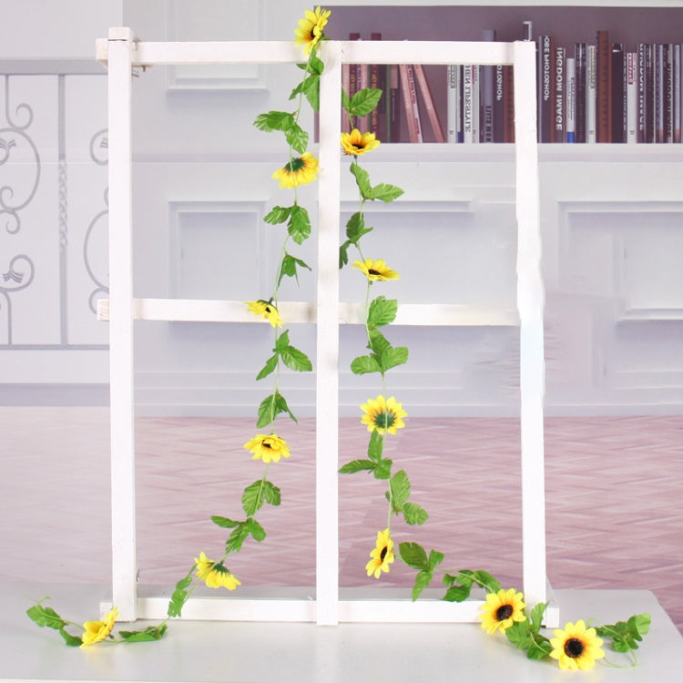 2 PCS Sunflower Artificial Flower Interior Background Wall Window Decoration, Length: 2.6m, Sunflower Flower