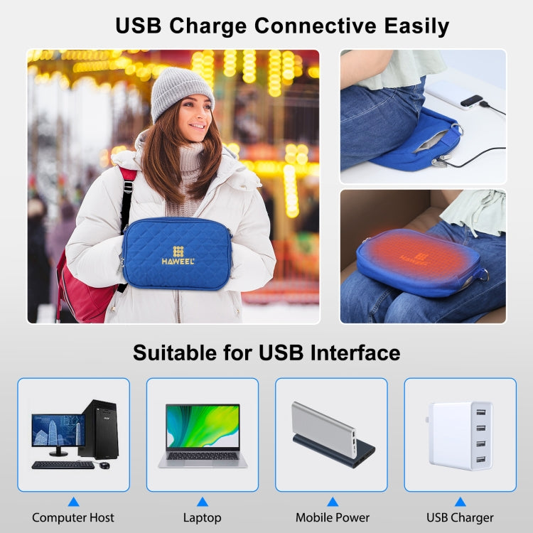 HAWEEL Messenger Shoulder Small Bag Digital Tablet Phone Warmer Storage Bag with Hand Warmer