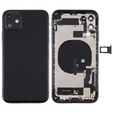 Battery Back Cover Assembly (with Side Keys & Power Button + Volume Button Flex Cable & Wireless Charging Module & Motor & Charging Port & Speaker Ringer Buzzer & Card Tray & Camera Lens Cover) for iPhone 11, For iPhone 11, For iPhone 11(Assembly)