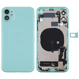 Battery Back Cover Assembly (with Side Keys & Power Button + Volume Button Flex Cable & Wireless Charging Module & Motor & Charging Port & Speaker Ringer Buzzer & Card Tray & Camera Lens Cover) for iPhone 11, For iPhone 11, For iPhone 11(Assembly) For iPhone 11(Assembly) Green