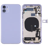 Battery Back Cover Assembly (with Side Keys & Power Button + Volume Button Flex Cable & Wireless Charging Module & Motor & Charging Port & Speaker Ringer Buzzer & Card Tray & Camera Lens Cover) for iPhone 11, For iPhone 11, For iPhone 11(Assembly)