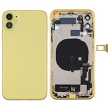Battery Back Cover Assembly (with Side Keys & Power Button + Volume Button Flex Cable & Wireless Charging Module & Motor & Charging Port & Speaker Ringer Buzzer & Card Tray & Camera Lens Cover) for iPhone 11, For iPhone 11, For iPhone 11(Assembly) For iPhone 11 Yellow