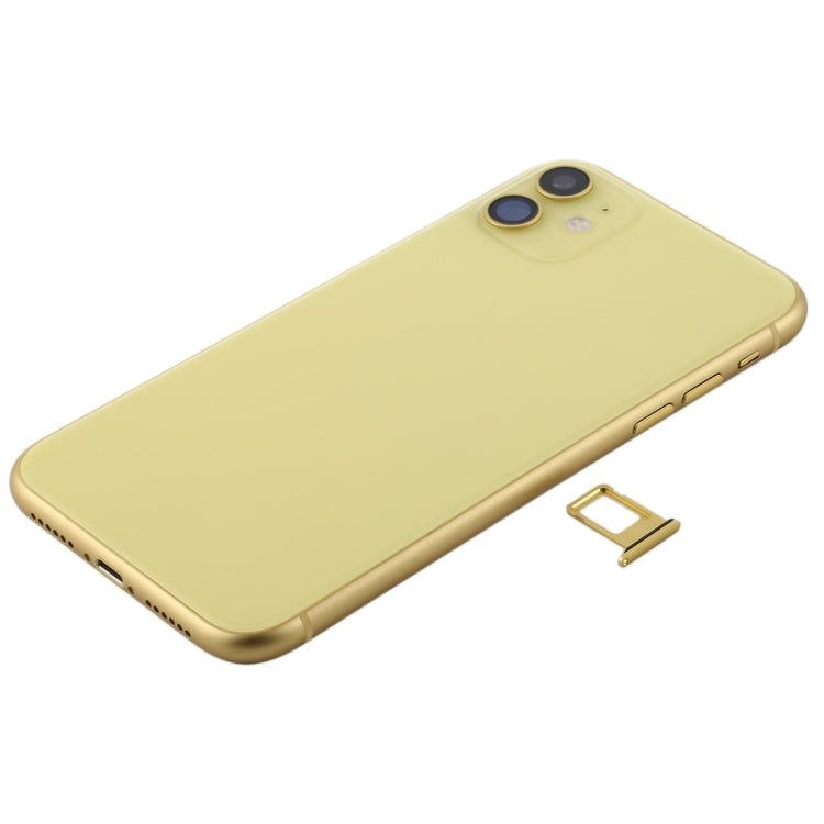 Battery Back Cover Assembly (with Side Keys & Power Button + Volume Button Flex Cable & Wireless Charging Module & Motor & Charging Port & Speaker Ringer Buzzer & Card Tray & Camera Lens Cover) for iPhone 11, For iPhone 11, For iPhone 11(Assembly)