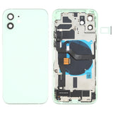 Battery Back Cover Assembly (with Side Keys & Speaker Ringer Buzzer & Motor & Camera Lens & Card Tray & Power Button + Volume Button + Charging Port & Wireless Charging Module) for iPhone 12, For iPhone 12(Assembly) For iPhone 12(Assembly) Green