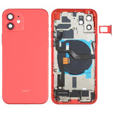 Battery Back Cover Assembly (with Side Keys & Speaker Ringer Buzzer & Motor & Camera Lens & Card Tray & Power Button + Volume Button + Charging Port & Wireless Charging Module) for iPhone 12, For iPhone 12(Assembly) For iPhone 12(Assembly) Red