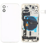 Battery Back Cover Assembly (with Side Keys & Speaker Ringer Buzzer & Motor & Camera Lens & Card Tray & Power Button + Volume Button + Charging Port & Wireless Charging Module) for iPhone 12, For iPhone 12(Assembly) For iPhone 12(Assembly) White