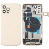 Battery Back Cover Assembly (with Side Keys & Speaker Ringer Buzzer & Motor & Camera Lens & Card Tray & Power Button + Volume Button + Charging Port & Wireless Charging Module) for iPhone 12 Pro, For iPhone 12 Pro(Black), For iPhone 12 Pro(Gold)       ... For iPhone 12 Pro(Gold) Gold