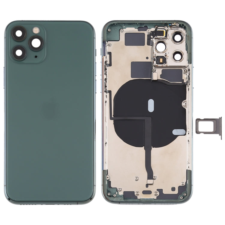 Battery Back Cover (with Side Keys & Card Tray & Power + Volume Flex Cable & Wireless Charging Module) for iPhone 11 Pro Max, For ip11 Pro Max, For iPhone 11 Pro Max For iPhone 11 Pro Max Green