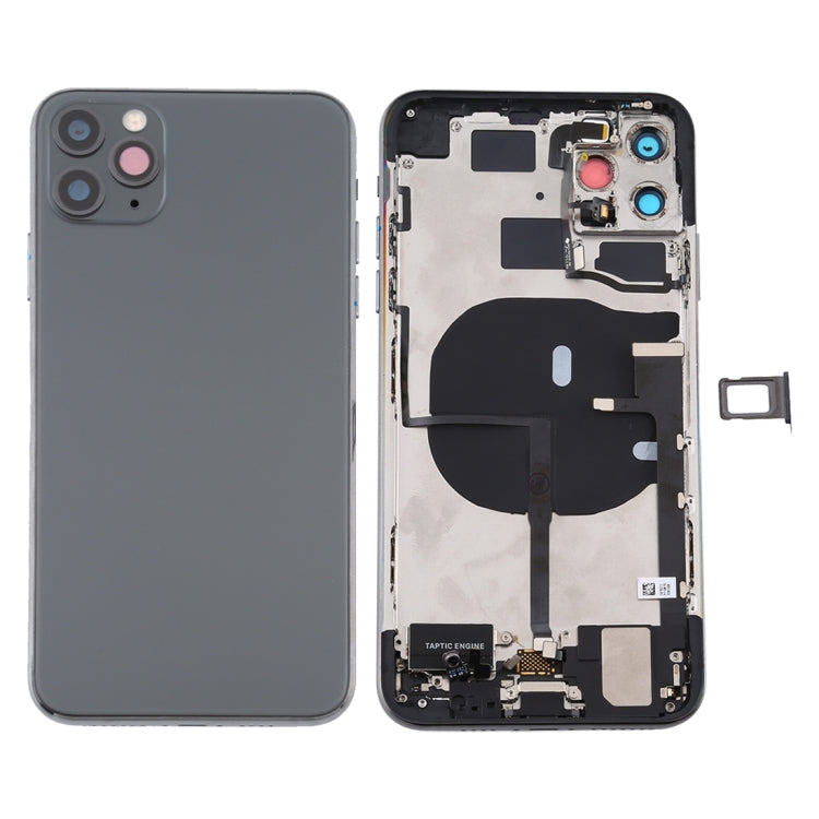 Battery Back Cover Assembly (with Side Keys & Power Button + Volume Button Flex Cable & Wireless Charging Module & Motor & Charging Port & Speaker Ringer Buzzer & Card Tray & Camera Lens Cover) for iPhone 11 Pro, For iPhone 11 Pro                      ... For iPhone 11 Pro(Assembly) Green