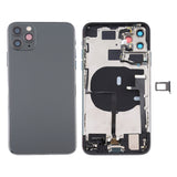 Battery Back Cover Assembly (with Side Keys & Power Button + Volume Button Flex Cable & Wireless Charging Module & Motor & Charging Port & Speaker Ringer Buzzer & Card Tray & Camera Lens Cover) for iPhone 11 Pro, For iPhone 11 Pro                      ... For iPhone 11 Pro Grey