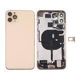 Battery Back Cover Assembly (with Side Keys & Power Button + Volume Button Flex Cable & Wireless Charging Module & Motor & Charging Port & Speaker Ringer Buzzer & Card Tray & Camera Lens Cover) for iPhone 11 Pro, For iPhone 11 Pro                      ... For iPhone 11 Pro Gold