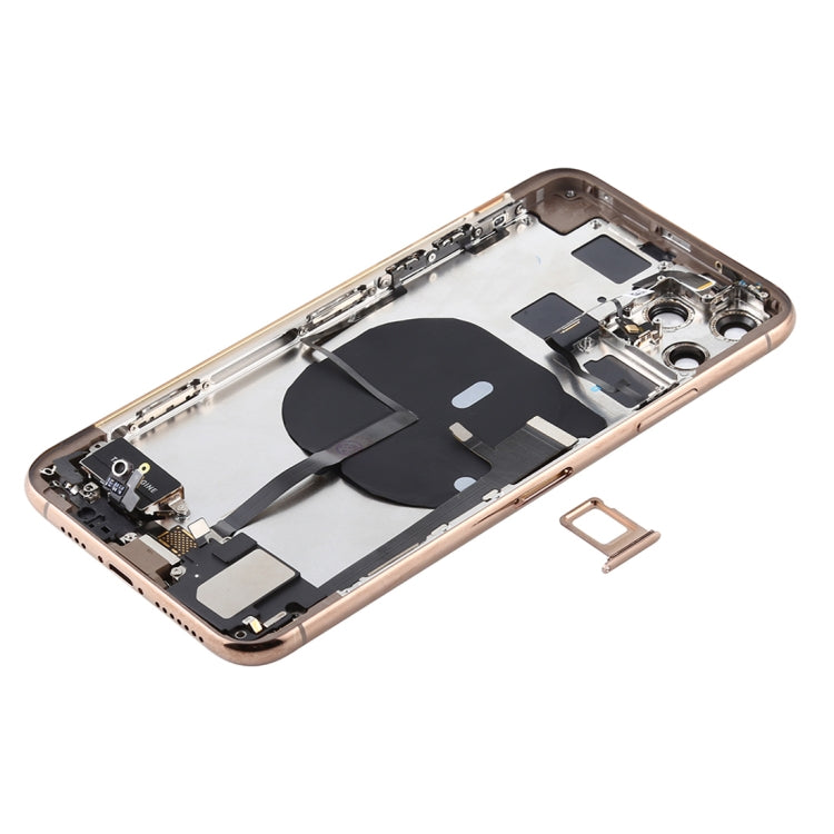 Battery Back Cover Assembly (with Side Keys & Power Button + Volume Button Flex Cable & Wireless Charging Module & Motor & Charging Port & Speaker Ringer Buzzer & Card Tray & Camera Lens Cover) for iPhone 11 Pro, For iPhone 11 Pro                      ...