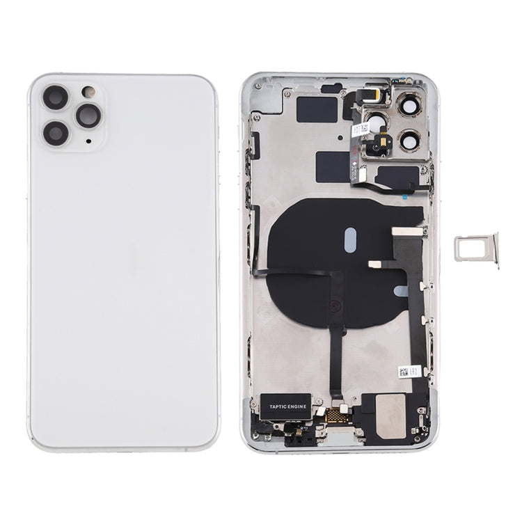 Battery Back Cover Assembly (with Side Keys & Power Button + Volume Button Flex Cable & Wireless Charging Module & Motor & Charging Port & Speaker Ringer Buzzer & Card Tray & Camera Lens Cover) for iPhone 11 Pro, For iPhone 11 Pro                      ...