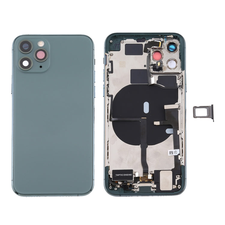Battery Back Cover Assembly (with Side Keys & Power Button + Volume Button Flex Cable & Wireless Charging Module & Motor & Charging Port & Speaker Ringer Buzzer & Card Tray & Camera Lens Cover) for iPhone 11 Pro Max, For iPhone 11 Pro Max              ... For iPhone 11 Pro Max(Assembly) Green
