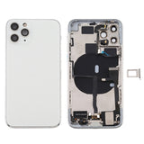 Battery Back Cover Assembly (with Side Keys & Power Button + Volume Button Flex Cable & Wireless Charging Module & Motor & Charging Port & Speaker Ringer Buzzer & Card Tray & Camera Lens Cover) for iPhone 11 Pro Max, For iPhone 11 Pro Max              ... For iPhone 11 Pro Max(Assembly) Silver