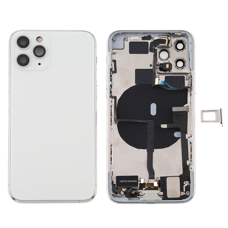 Battery Back Cover Assembly (with Side Keys & Power Button + Volume Button Flex Cable & Wireless Charging Module & Motor & Charging Port & Speaker Ringer Buzzer & Card Tray & Camera Lens Cover) for iPhone 11 Pro Max, For iPhone 11 Pro Max              ... For iPhone 11 Pro Max(Assembly) Silver