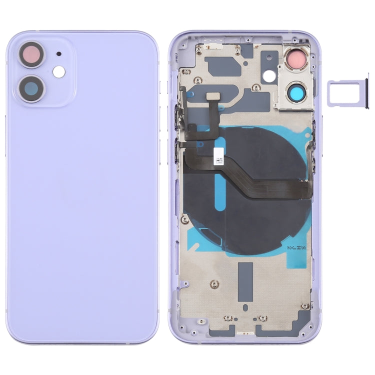 Battery Back Cover (with Side Keys & Card Tray & Power + Volume Flex Cable & Wireless Charging Module) for iPhone 12 Mini, For iPhone 12 Mini