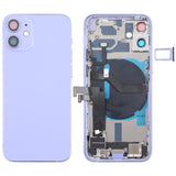 Battery Back Cover Assembly (with Side Keys & Speaker Ringer Buzzer & Motor & Camera Lens & Card Tray & Power Button + Volume Button + Charging Port & Wireless Charging Module) for iPhone 12 Mini, For iPhone 12 Mini (Assembly) For iPhone 12 Mini (Assembly) Purple