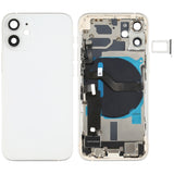 Battery Back Cover Assembly (with Side Keys & Speaker Ringer Buzzer & Motor & Camera Lens & Card Tray & Power Button + Volume Button + Charging Port & Wireless Charging Module) for iPhone 12 Mini, For iPhone 12 Mini (Assembly) For iPhone 12 Mini (Assembly) White