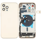 Battery Back Cover Assembly (with Side Keys & Speaker Ringer Buzzer & Motor & Camera Lens & Card Tray & Power Button + Volume Button + Charging Port & Wireless Charging Module) for iPhone 12 Pro Max, For iPhone 12 Pro Max(Assembly) For iPhone 12 Pro Max(Assembly) Gold