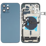 Battery Back Cover Assembly (with Side Keys & Speaker Ringer Buzzer & Motor & Camera Lens & Card Tray & Power Button + Volume Button + Charging Port & Wireless Charging Module) for iPhone 12 Pro Max, For iPhone 12 Pro Max(Assembly) For iPhone 12 Pro Max(Assembly) Blue